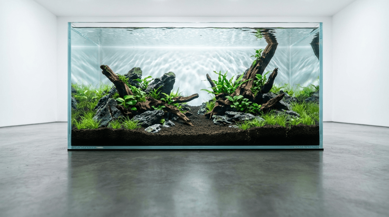 Nature-style aquascape