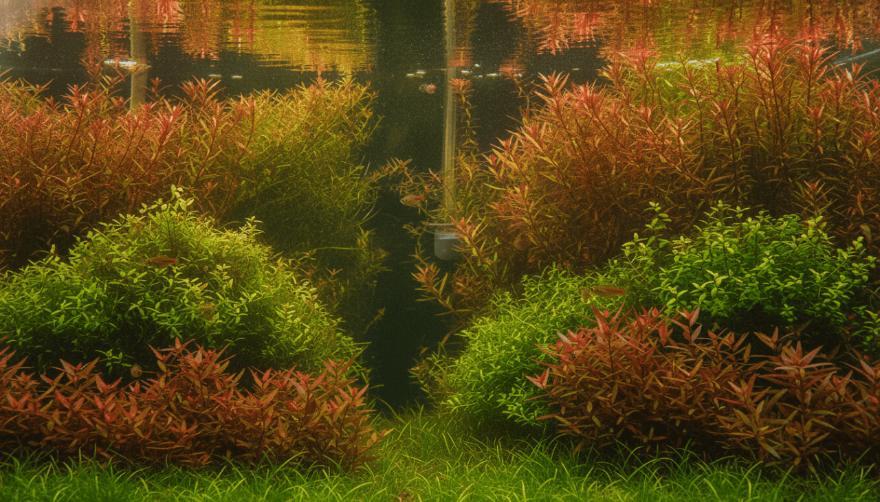 Background stem plants in Dutch-style aquascape