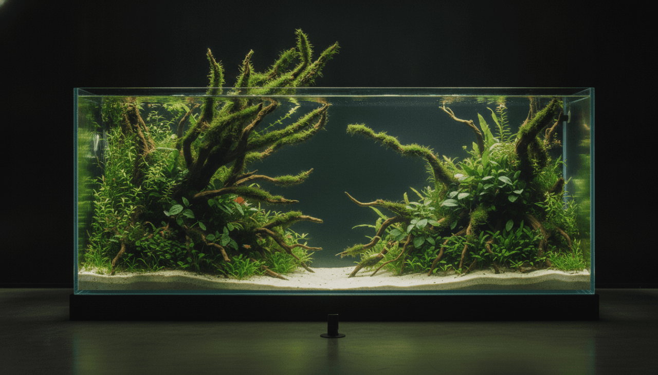 Dramatic mangrove-root aquascape