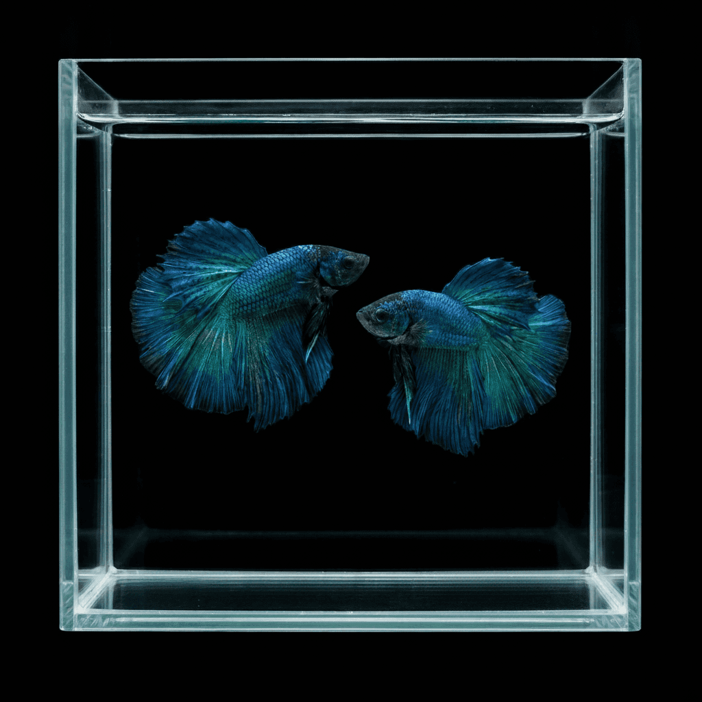 A pair of elite halfmoon show bettas